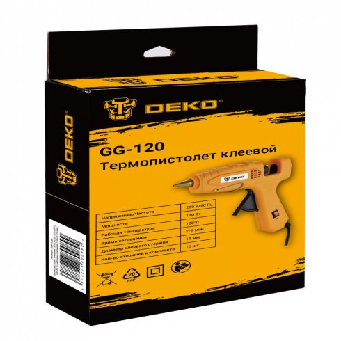 Термопистолет клеевой Deko GG-120 SET2 (084-1092)