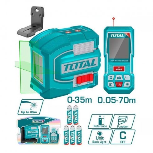 Набор из уровеня лазерного и дальномера TOTAL TOSLL0401