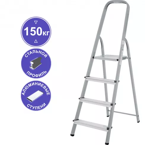 Стремянка Новая высота 4 ступени комбинированная 1130104