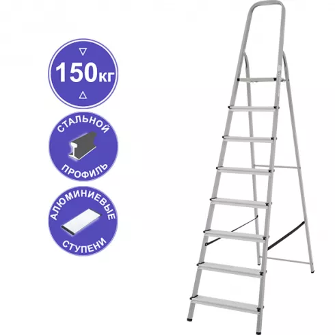 Стремянка Новая высота 8 ступени комбинированная 1130108