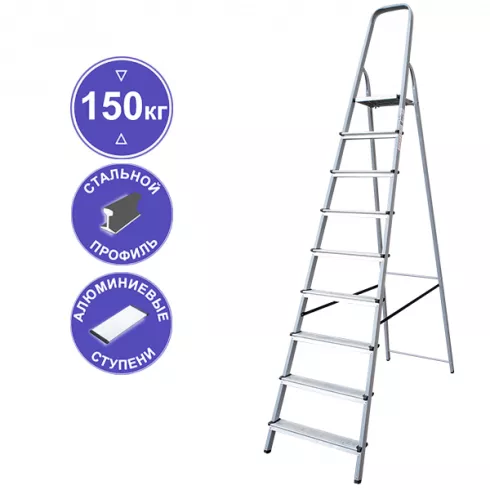 Стремянка Новая высота 9 ступени комбинированная 1130109