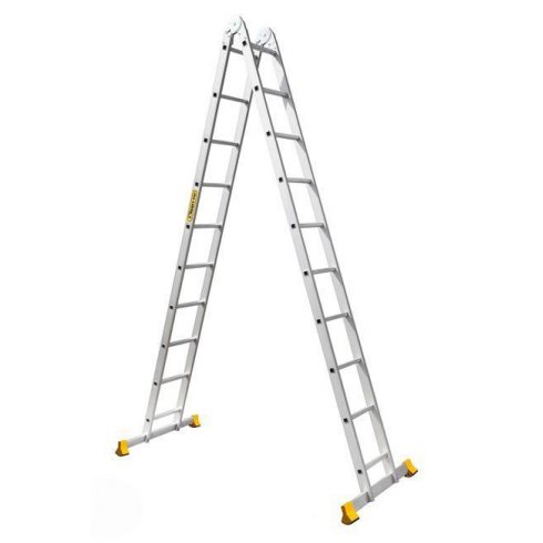 Лестница двухсекционная шарнирная профессиональная Алюмет Т203