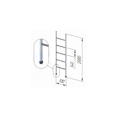 Лестница приставная бытовая Памир ЛПБ-2.0