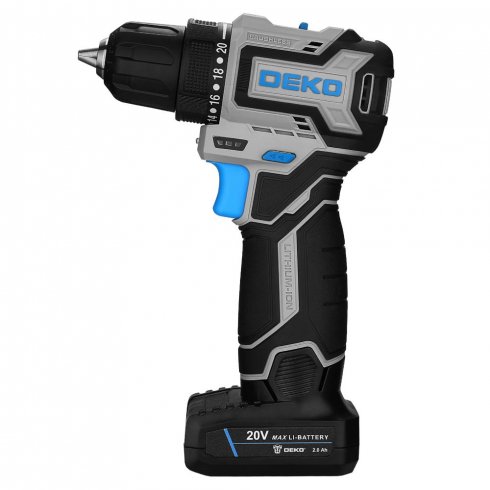 Дрель-шуруповерт аккумуляторная Deko Sharker 20V PRO (084-1035)