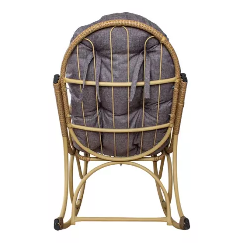 Кресло-качалка M-Group Элит разборное бежевое, подушка пепел