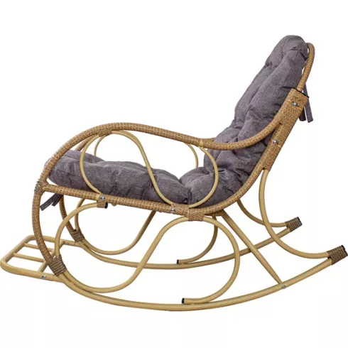 Кресло-качалка M-Group Элит разборное бежевое, подушка пепел