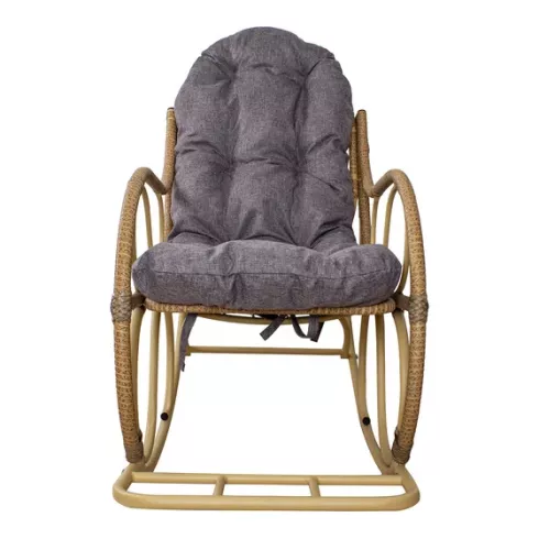 Кресло-качалка M-Group Элит разборное бежевое, подушка пепел