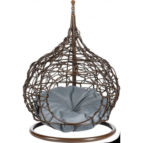 Кресло подвесное BiGarden кокон из искусственного ротанга (коричневый)
