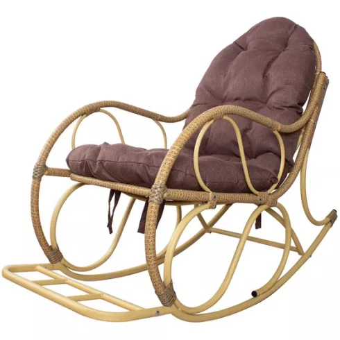 Кресло-качалка M-Group Элит разборное бежевое, подушка какао