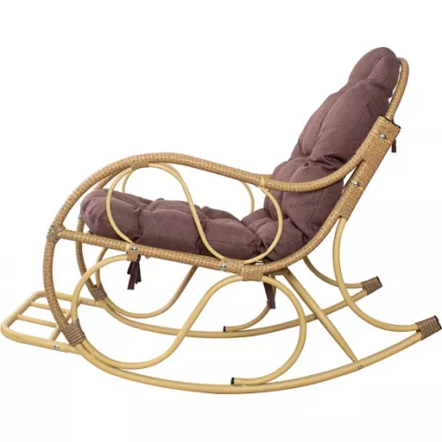 Кресло-качалка M-Group Элит разборное бежевое, подушка какао