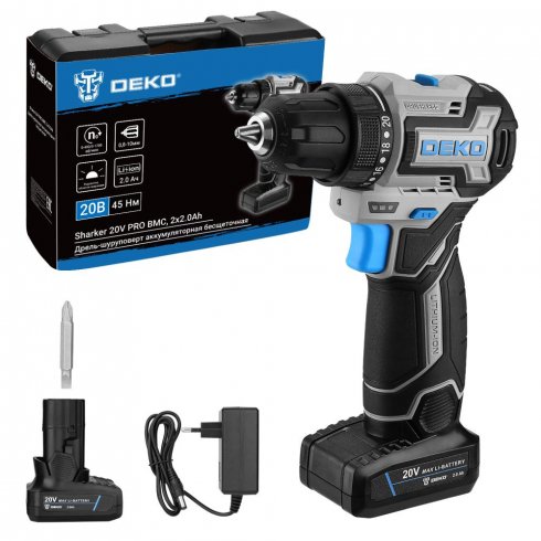 Дрель-шуруповерт аккумуляторная Deko Sharker 20V PRO (084-1035)