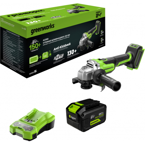 Угловая шлифмашина Greenworks AG590 (3201007CUH)