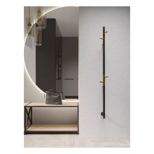 Полотенцесушитель электрический Gloss&Reiter PRIMUM.Е2.L.15х140.Н4.Таймер. Муар чёрный с золотом