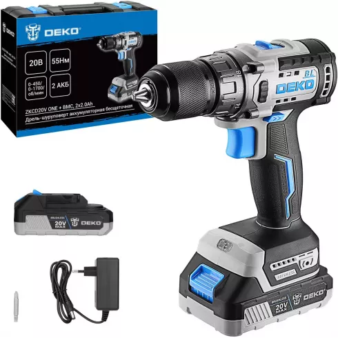 Дрель-шуруповерт аккумуляторная Deko ZKCD20V ONE + (084-1003)