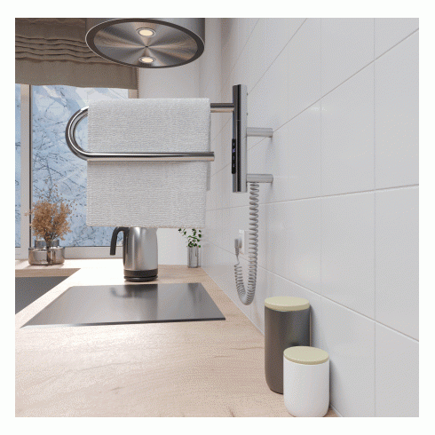 Полотенцесушитель электрический Gloss&Reiter SMART E2.L.39x25.R1.Таймер. Хром