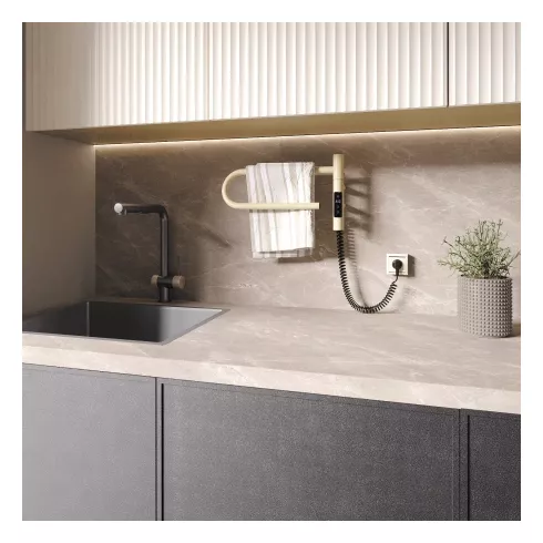 Полотенцесушитель электрический  Gloss&Reiter SMART E2.L.39x25.R1.Таймер. Глянец слоновая кость