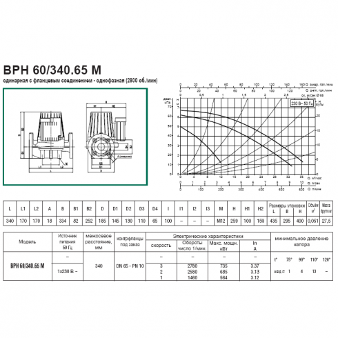 Насос циркуляционный DAB BPH 60/340.65M