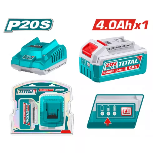 Аккумулятор с зарядным устройством TOTAL TFBCPK1012