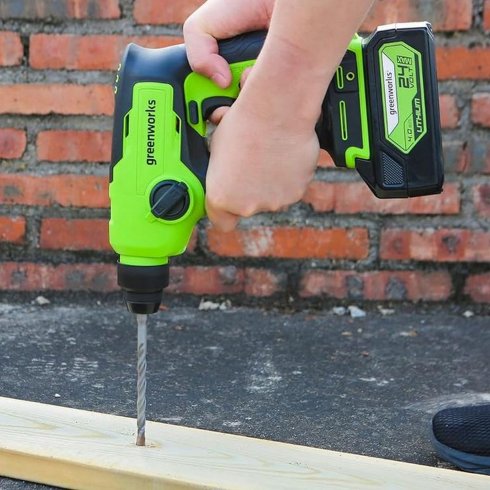 Перфоратор аккумуляторный GreenWorks GD24SDS1K2 (3803107UA)