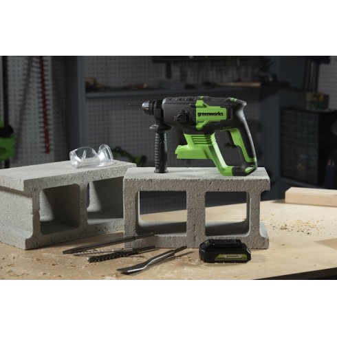 Перфоратор аккумуляторный GreenWorks GD24SDS2K4 (3803007UB)