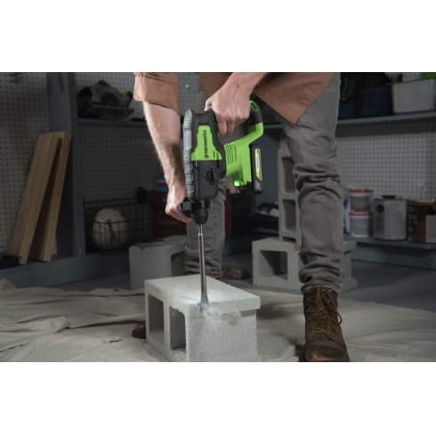 Перфоратор аккумуляторный GreenWorks GD24SDS2K4 (3803007UB)