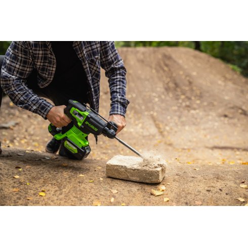 Перфоратор аккумуляторный GreenWorks GD24SDS2K4 (3803007UB)