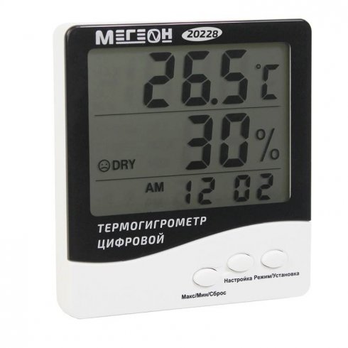 Термогигрометр настольный цифровой Мегеон 20228