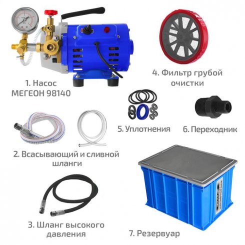 Насос электрический опрессовочный Мегеон 98140