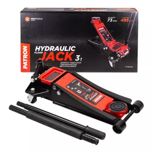 Домкрат подкатной гидравлический низкопрофильный двухпоршневой Patron P-T830018