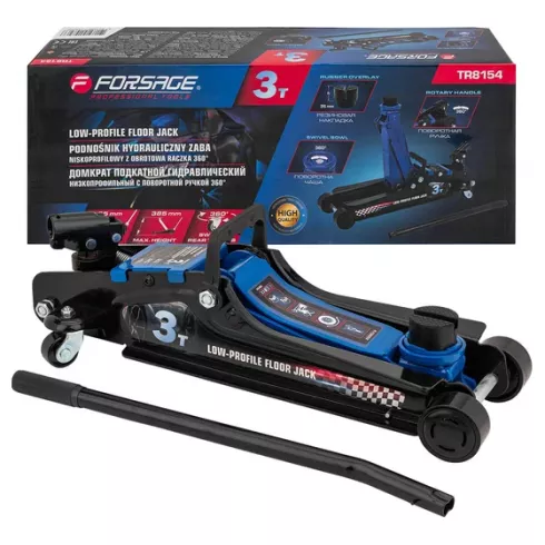 Домкрат подкатной гидравлический низкопрофильный с поворотной ручкой Forsage F-TR8154