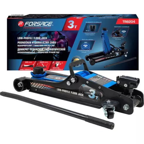 Домкрат подкатной гидравлический низкопрофильный с поворотной ручкой Forsage F-TR8204