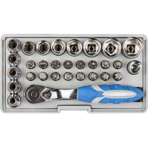 Набор трещотка с головками и битами Зубр 26054-H31