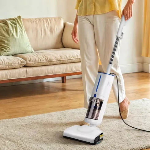 Вертикальный пылесос Kitfort KT-5157-3 (белый/синий)