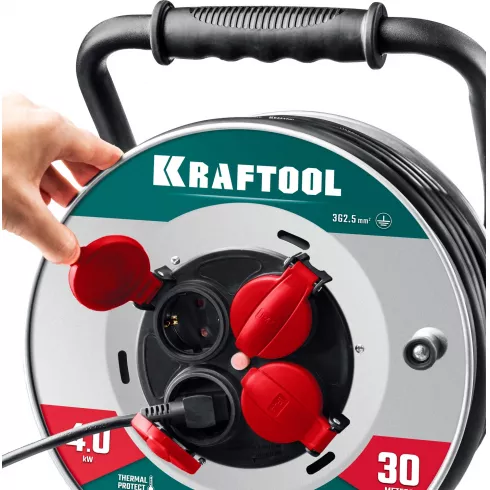 Удлинитель силовой на катушке Kraftool HEAVY DUTY(55086-30_z01)