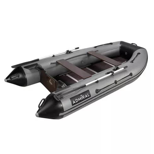 Надувная лодка Адмирал 335 серо-черная