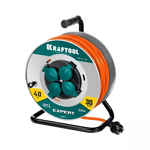 Удлинитель силовой на стальной катушке Kraftool EXPERT (55089-30)