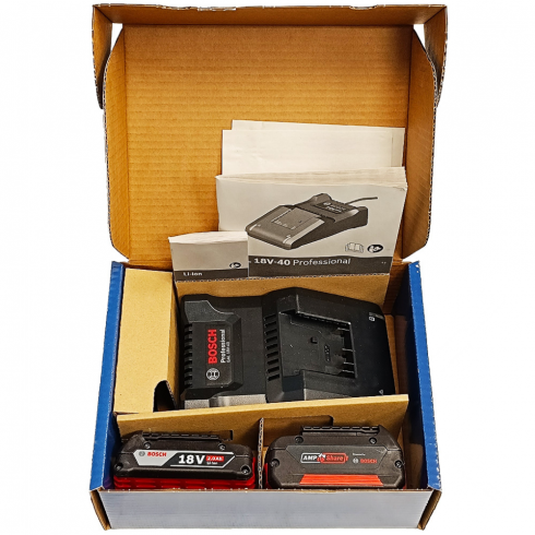 Набор Bosch: аккумуляторы GBA 18V 2.0 Ah+GBA 18V 4.0 Ah+зарядное GAL 18V-40 (1.600.A01.ZS9)
