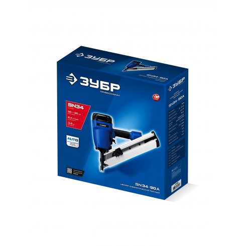 Нейлер для реечных гвоздей пневматический Зубр SN34-90A