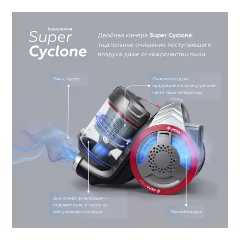 Пылесос BQ VC1607C (серый/голубой)