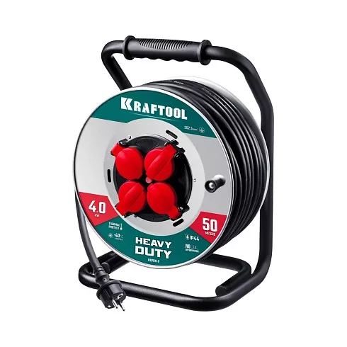 Удлинитель силовой на катушке Kraftool HEAVY DUTY(55086-50_z01)