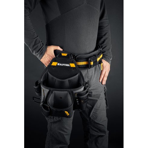 Сумка поясная Kraftool KPB-20 с быстросъёмным креплением FastClip