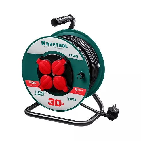 Удлинитель силовой на катушке Kraftool P-315 (55084-30)