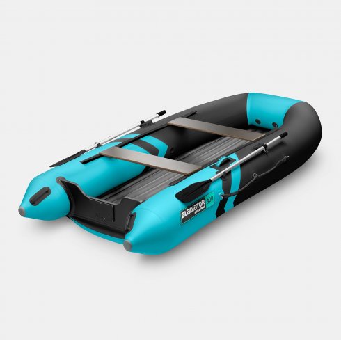 Надувная лодка Gladiator E300SL черно-бирюзовый