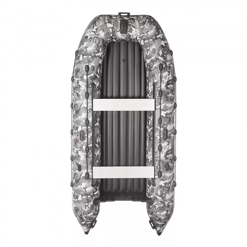 Лодка моторная килевая Ковчег 390 НДНД камуфляж серый