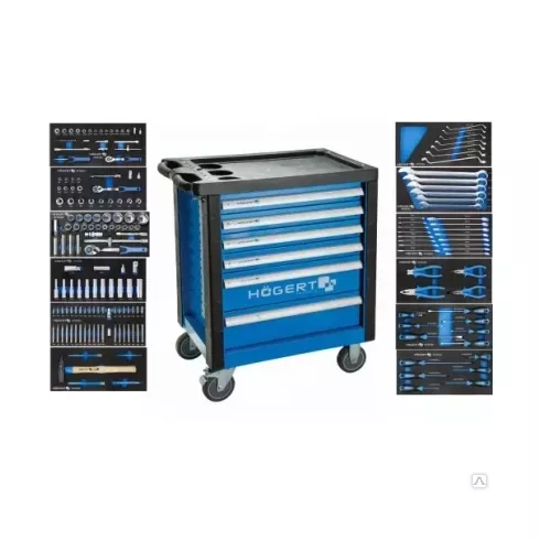 Ящик передвижной с набором инструмента Hoegert HT7G041-INS