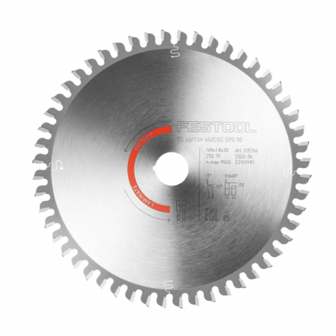 Диск пильный Festool HW 168x1,8x20 TF52 (205766)