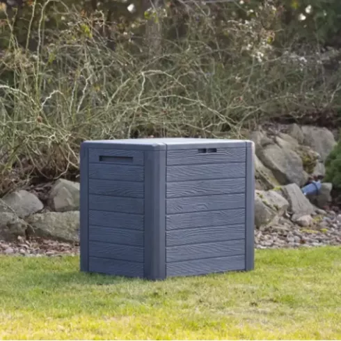 Сундук Prosperplast Woodebox 140л антрацитовый