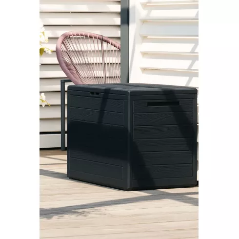 Сундук Prosperplast Woodebox 140л антрацитовый