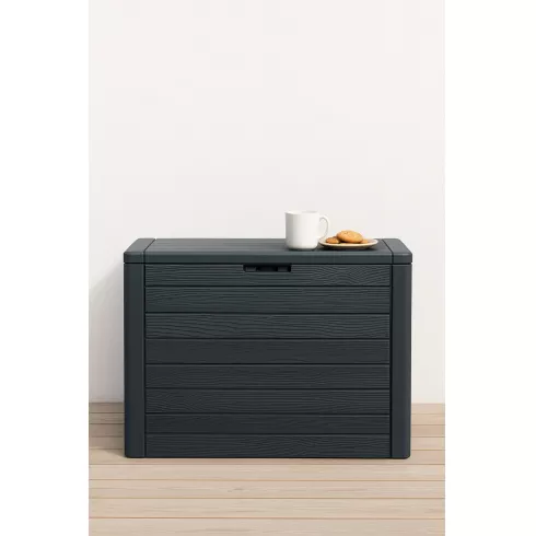 Сундук Prosperplast Woodebox 140л антрацитовый
