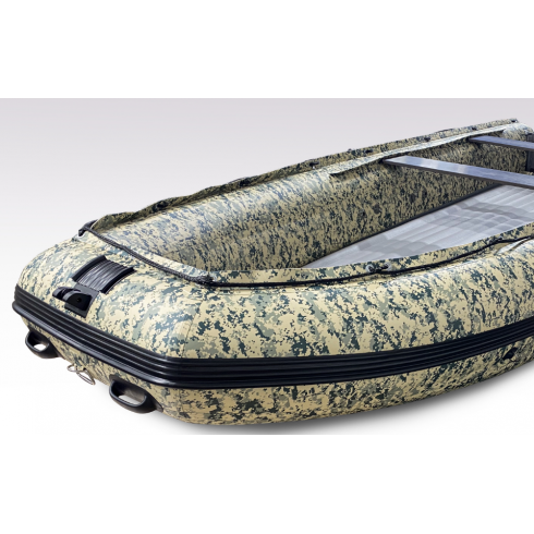 Лодка надувная моторная Solar-430 Caravan Super Jet Tunnel пиксель